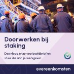 Brief Werken tijdens Staking