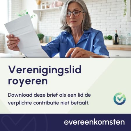 Brief royeren lid vereniging